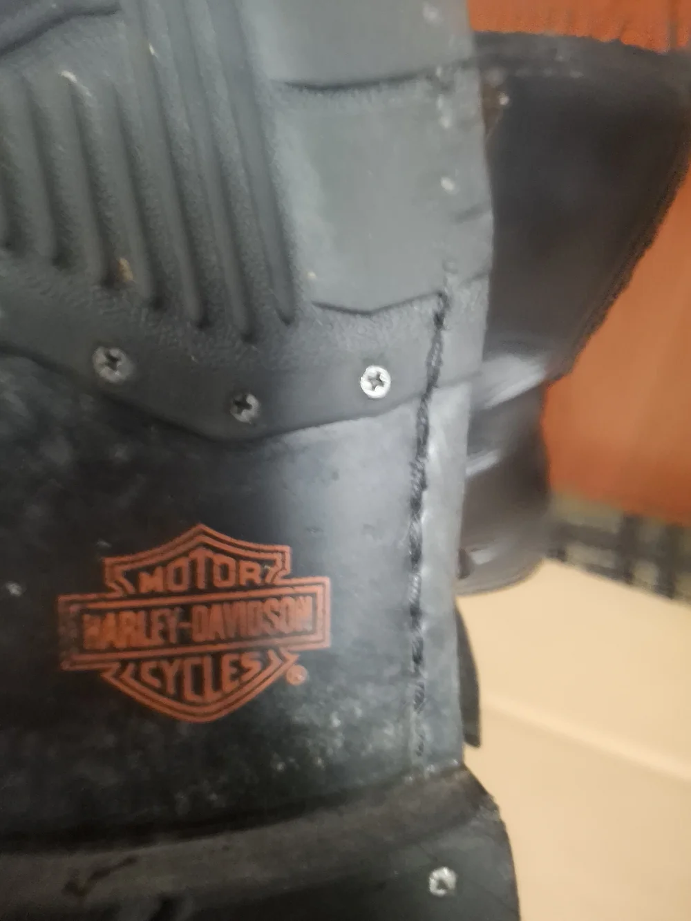 Harley-Davidson Black Leather Mid-Calf Zip & Buckle Boots